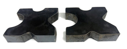 (Set of 2) 20 TON Steel Shop Press Bed Plates for H-Frame Arbor 4 Notch 1"x5"x5"
