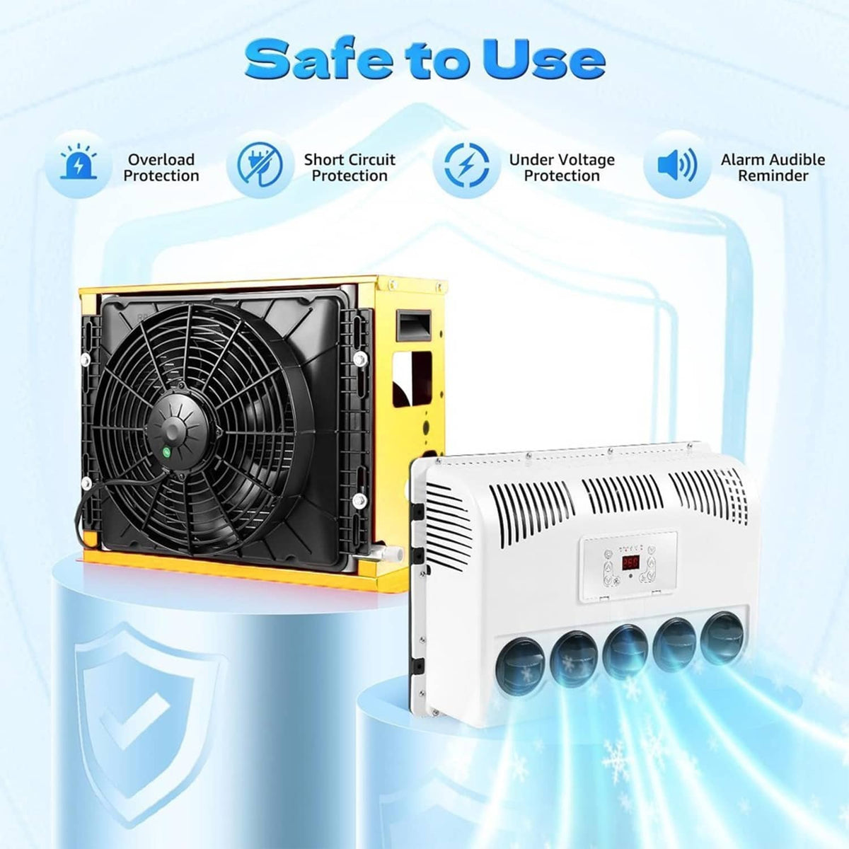 Solidspare 12V 11000 BTU Truck Air Conditioner Split AC For Semi Trucks Bus RV Caravan US
