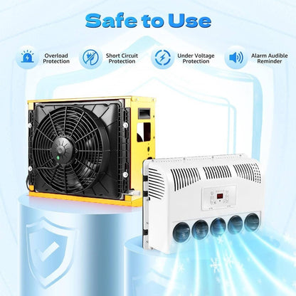 Solidspare 12V 11000 BTU Truck Air Conditioner Split AC For Semi Trucks Bus RV Caravan US