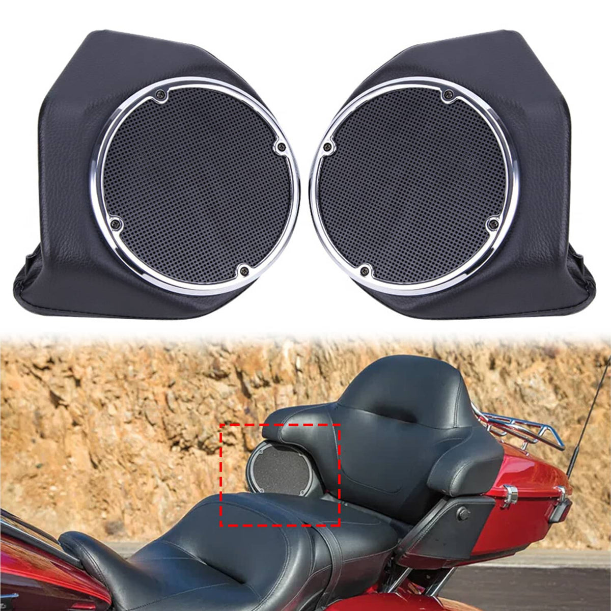 Solidspare Pair King Rear 6.5" Speaker Pods Fit For Harley Touring Tour Pak Road King Glide