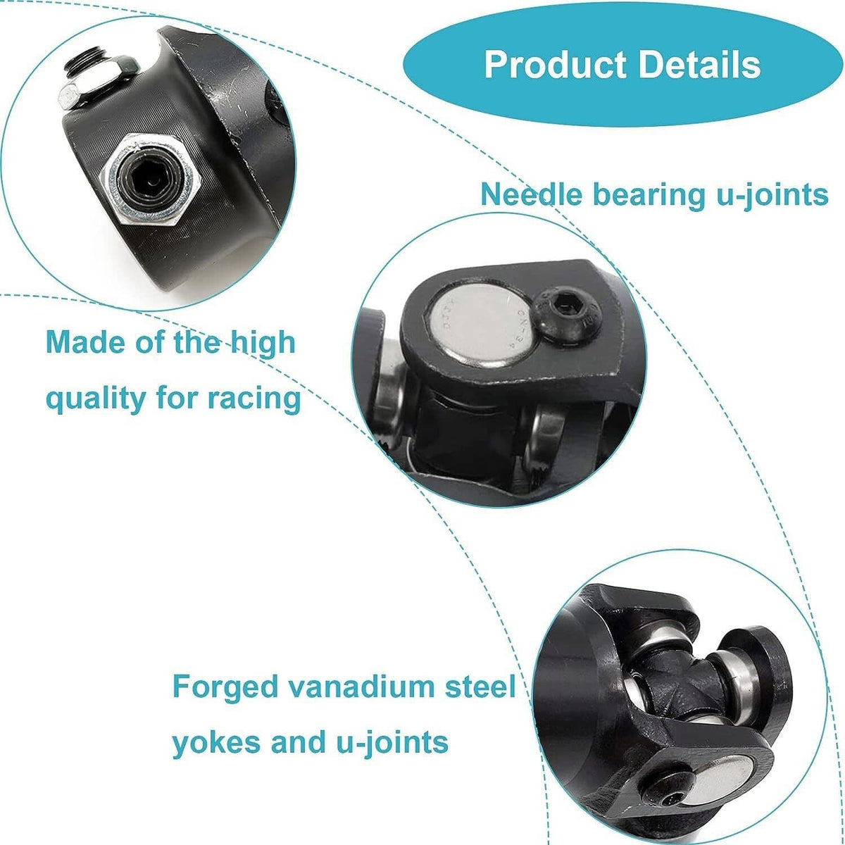 Solidspare New 3/4" DD X 3/4" DD Universal Steering Black Single U-Joint Shaft US