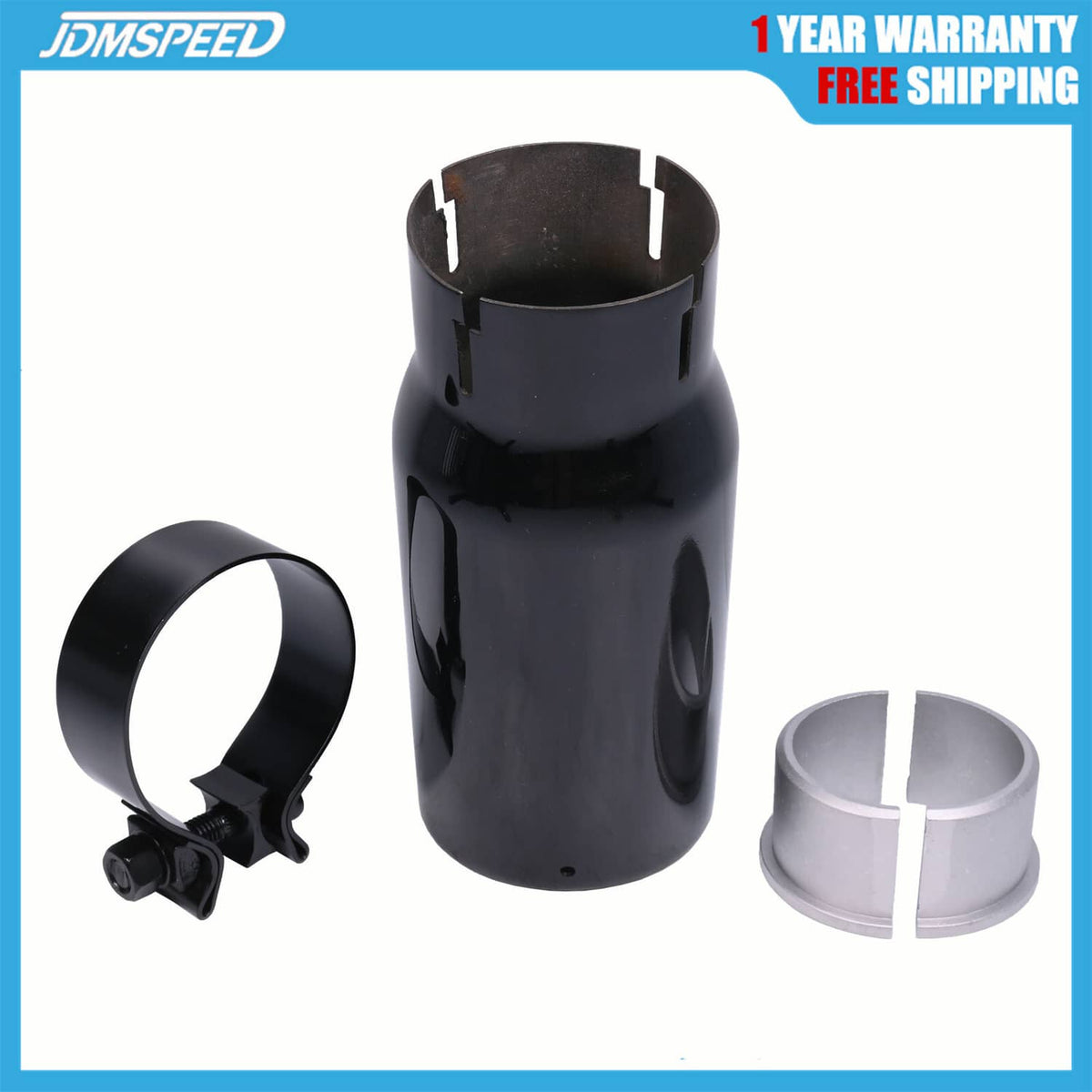 Solidspare BLACK CHROME EXHAUST TIP PT932-35180-02 FOR 2005-2022 TOYOTA TACOMA 2.7L 3.5L