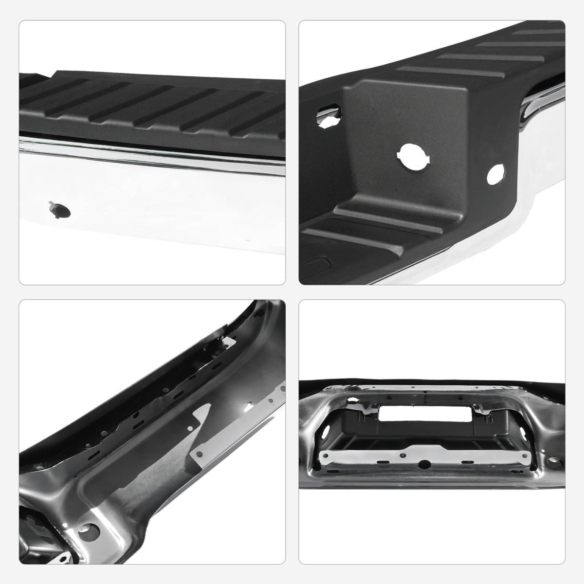 Solidspare Chrome Rear Bumper Assembly For 2006-2008 Ford F150 F250 Step Bumper w/ Hole