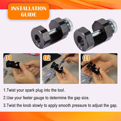 Solid Spare 12mm &14mm Engine Spark Plug Caliper Universal Precision Car Spark Plug Gap Tool