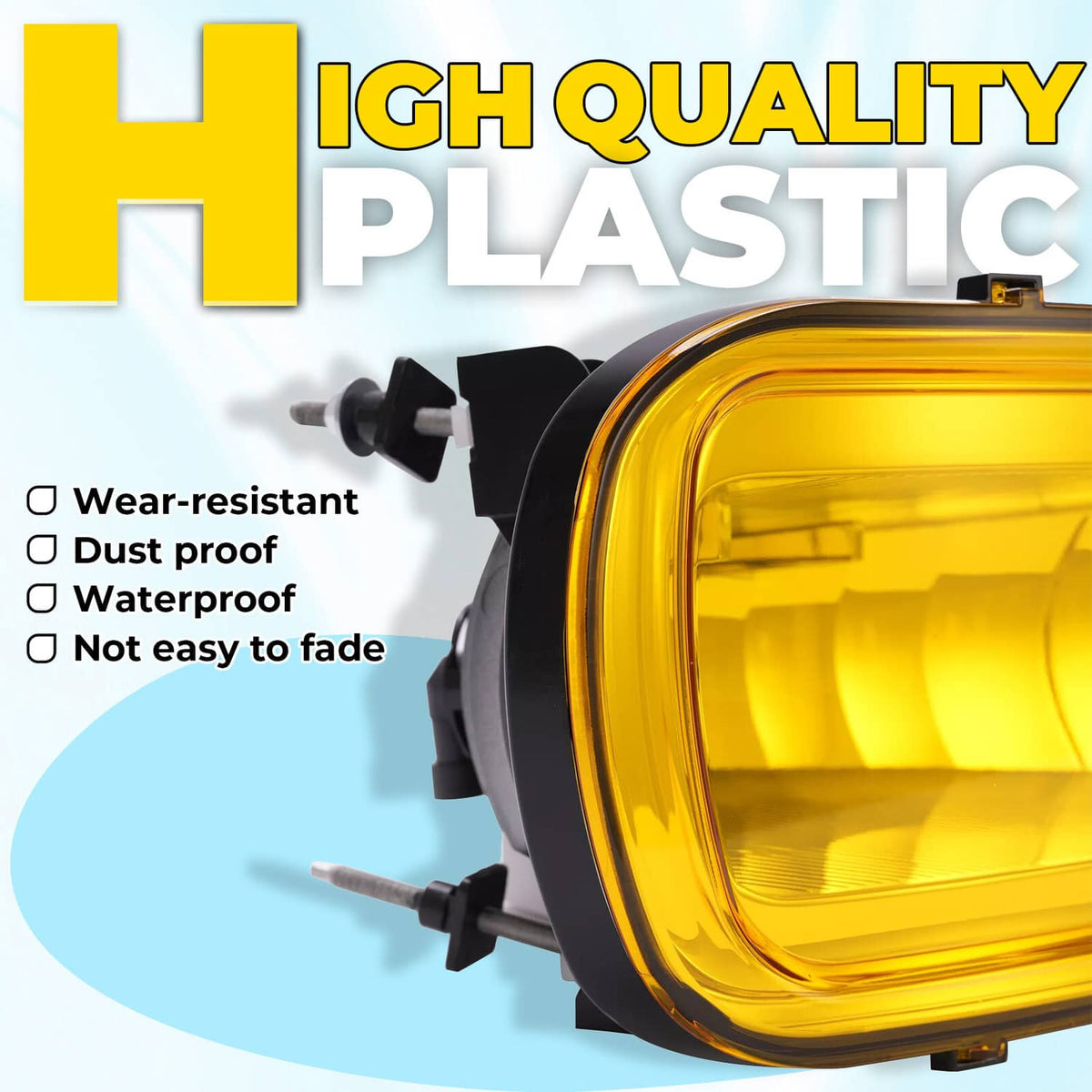 Solid Spare 2PCS Yellow Lens Front Left & Right Fog Lights Lamps For Ford F150 F-150 2004-06