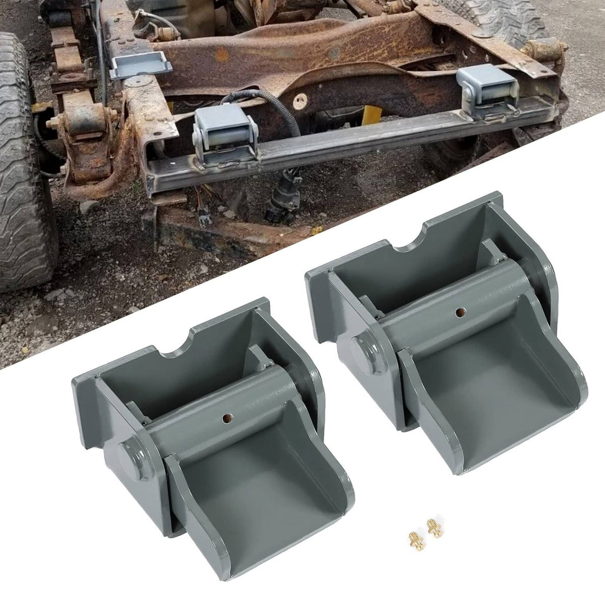 Solidspare 2pcs Dump Truck Trailer Hinges Body Heavy Duty Steel Weld on Powder Coated