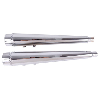 Solidspare DNA 4" Megaphone Slips-On Mufflers Exhaust Pipes For 95-16 Harley Touring Chrome