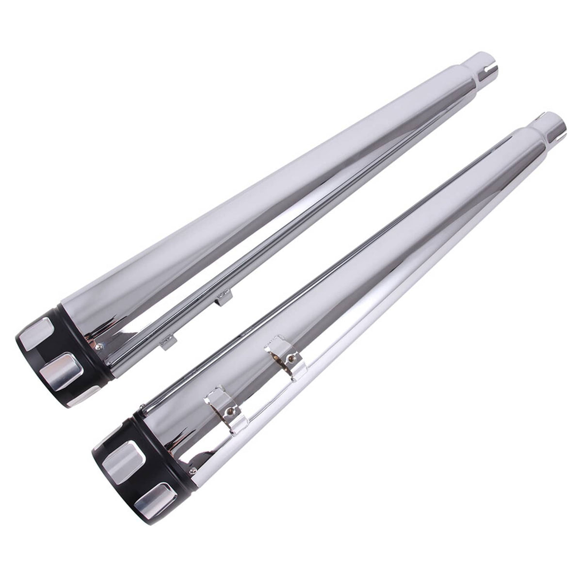 Solidspare 4" Megaphone Slip-Ons Exhaust Pipes Mufflers For Harley Electra Glide Road King