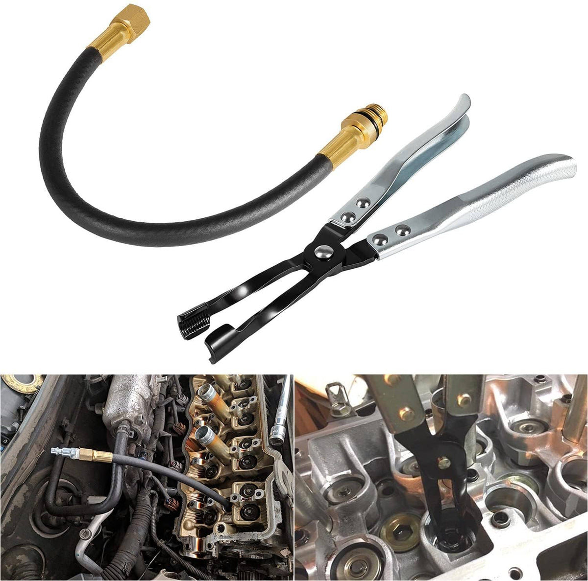 Solid Spare HW0107 Valve Stem Seal Pliers and 19700 Valve Holder Replacement Repair Tool Set