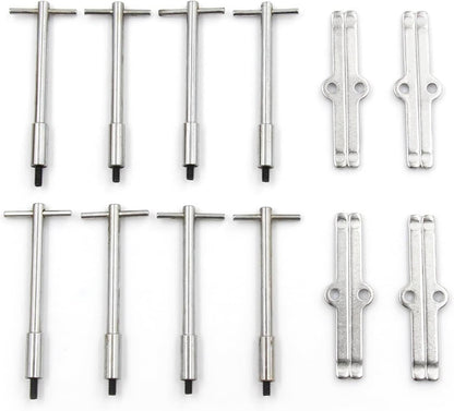 Solidspare Chrome T-Bar, 4-1/4" Tall Valve Cover Bolts, Hold Down Kit for Chevy SBC 283-350