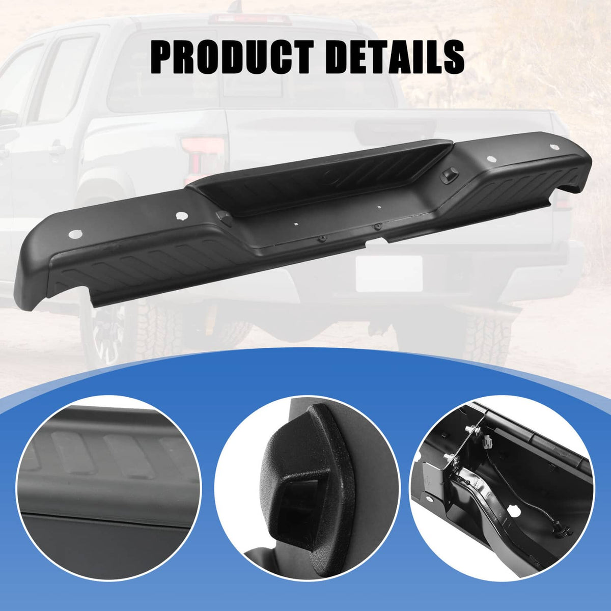 Solidspare Rear Steel Step Bumper Assembly W/ Sensor Holes For 2013-2021 Nissan Frontier