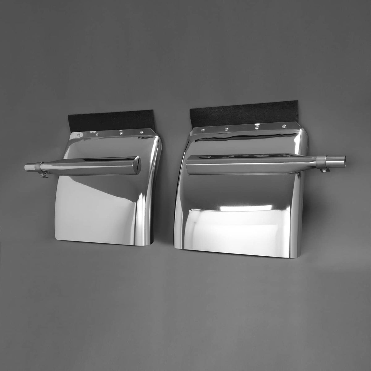 Solid Spare Stainless Quarter Fender Kit Semi Truck W/Tubes and Bracket 24" x 24" Universal