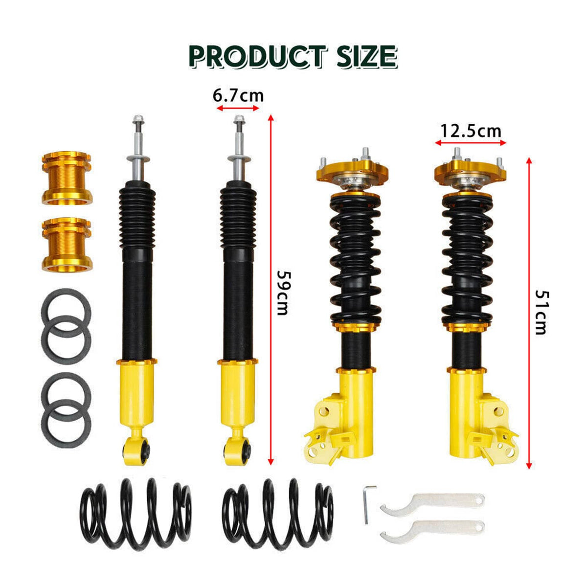 Solidspare Coilovers Suspension Kit For 2006-11 Honda CIVIC Adjustable Height Shocks Struts