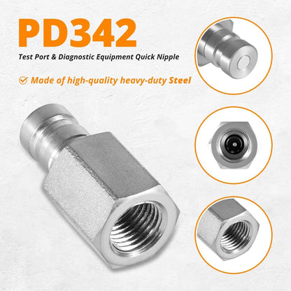 Solidspare PD342 Series PD Steel Test Port and Diagnostic Equipment Quick Nipple