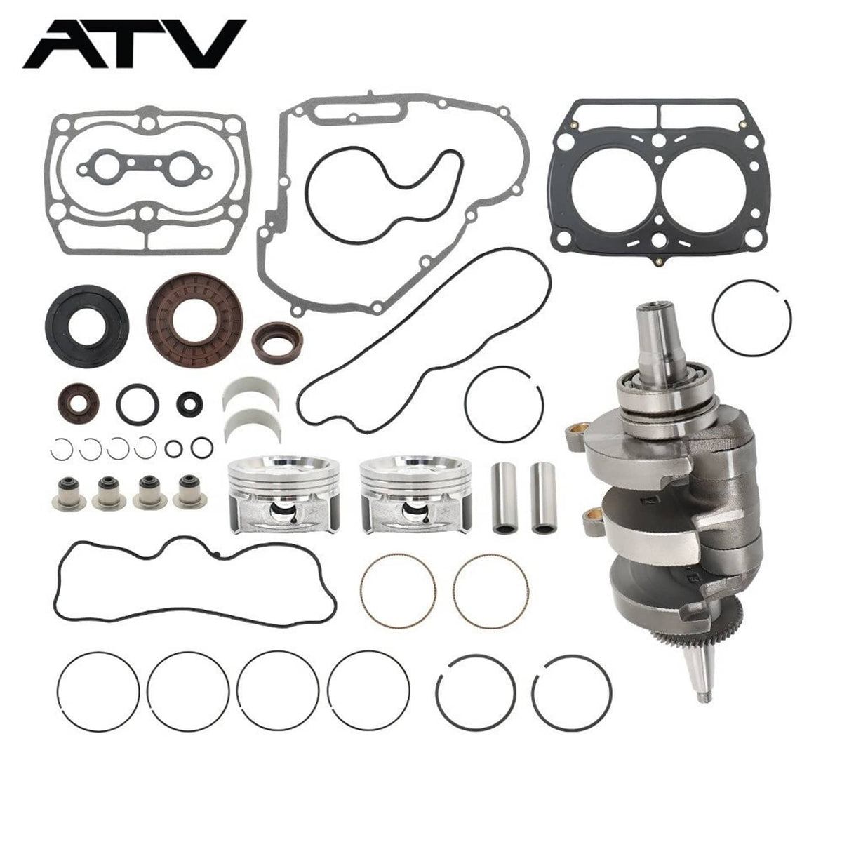 Solidspare Crankshaft Piston Gasket For Polaris Ranger Sportsman RZR 800 Engine Rebuild Kit