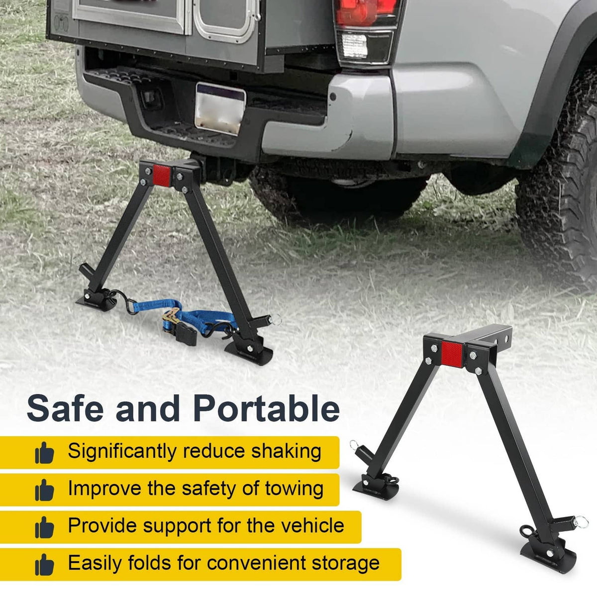 Solidspare Hitch Mount Stabilizer For 2" Hitch RV Trailer Motorhomes Truck 5th Wheel
