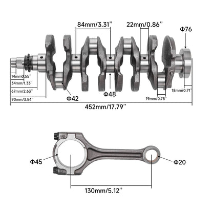 Solidspare Crankshaft & Main Rod Bearing Set for Hyundai Kia 1.6L Turbo Engine Rebuild Kit