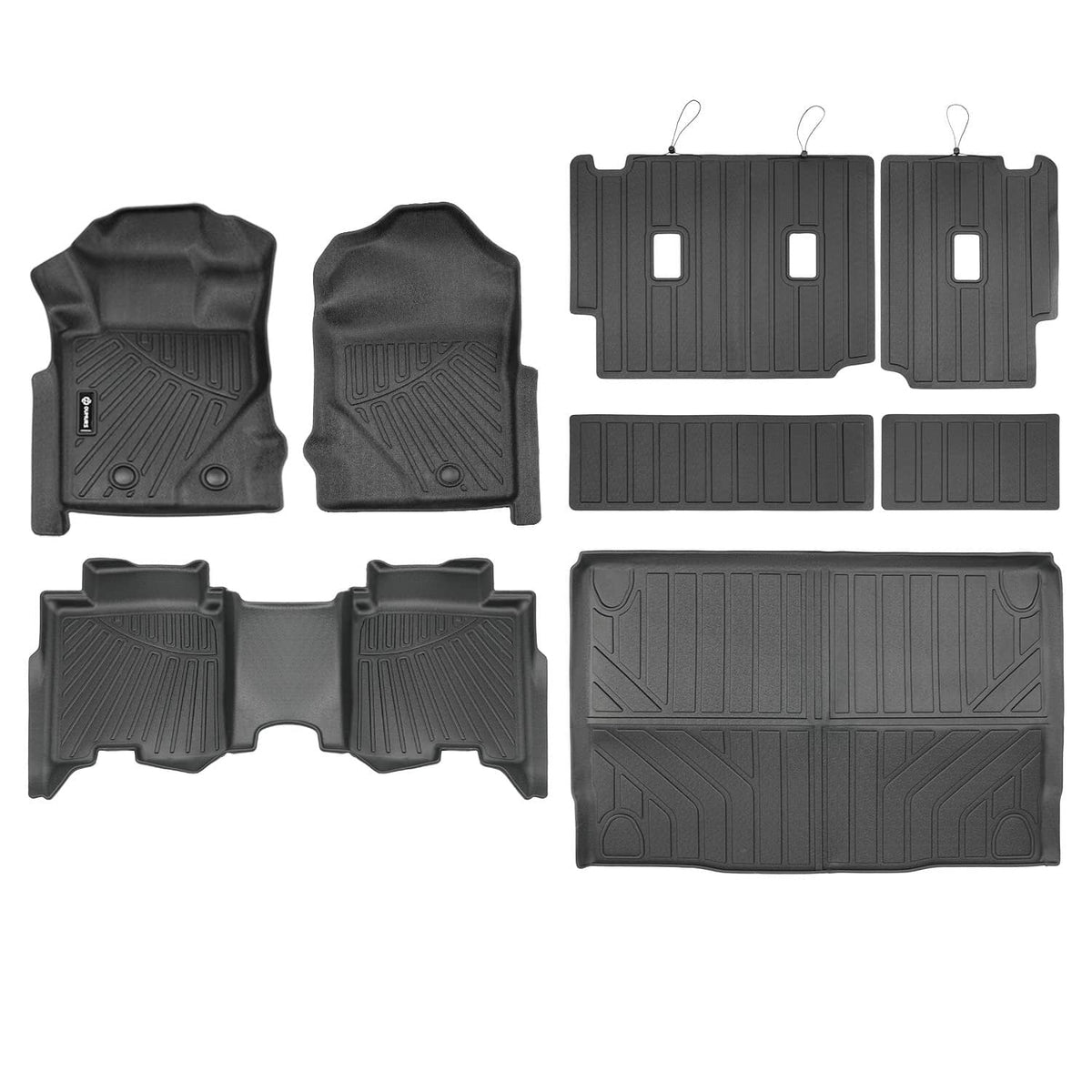 Solidspare All Weather Floor Mats Cargo Liner with Backrest Mat for Ford Bronco 4 Door