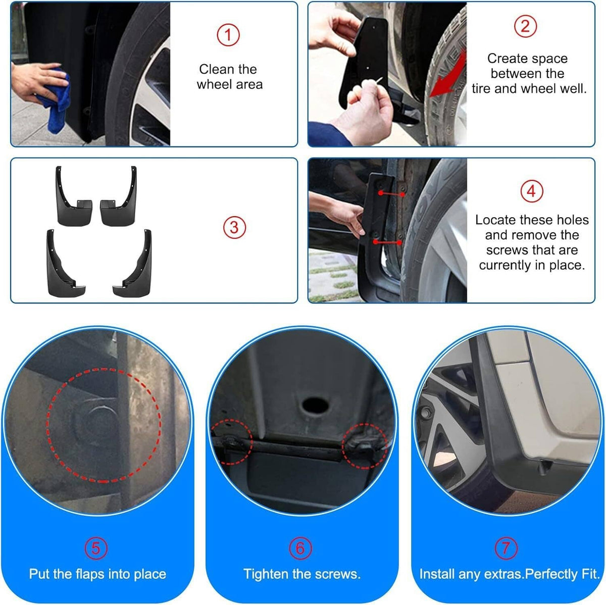 Solidspare 4x Mud Flaps Splash Guards Mudguards For 2005-2022 Nissan Frontier Pickup 4-door