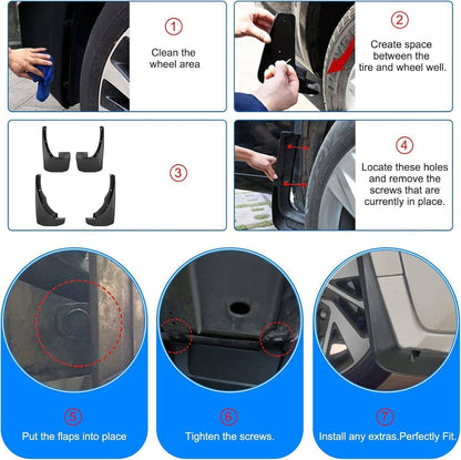 Solidspare 4x Mud Flaps Splash Guards Mudguards For 2005-2022 Nissan Frontier Pickup 4-door