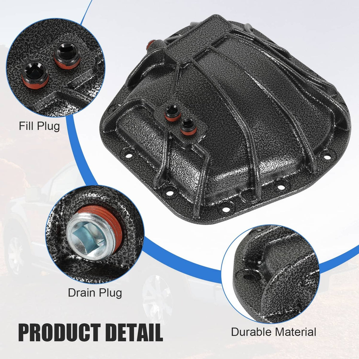 Solidspare 10023539 Differential Cover Fit For Ford 9.75" Rear Nodular Iron 12 Bolt Hole