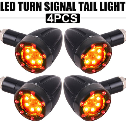 Solidspare 4x Universal Motorcycle LED Red Amber Turn Bike Signal Indicators Blinker Lights