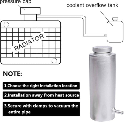 Solidspare New Universal Radiator Coolant Catch Tank Overflow Reservoir 800ml Aluminum