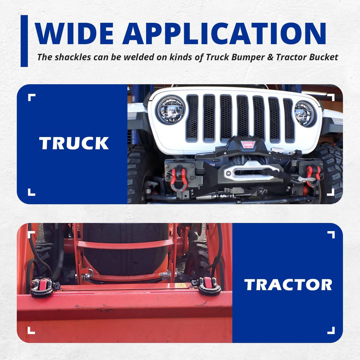 Solidspare 2Pcs Weld on Shackle Clevis Mount 1" Thick Steel Offroad Hydraulic Tractor Mount