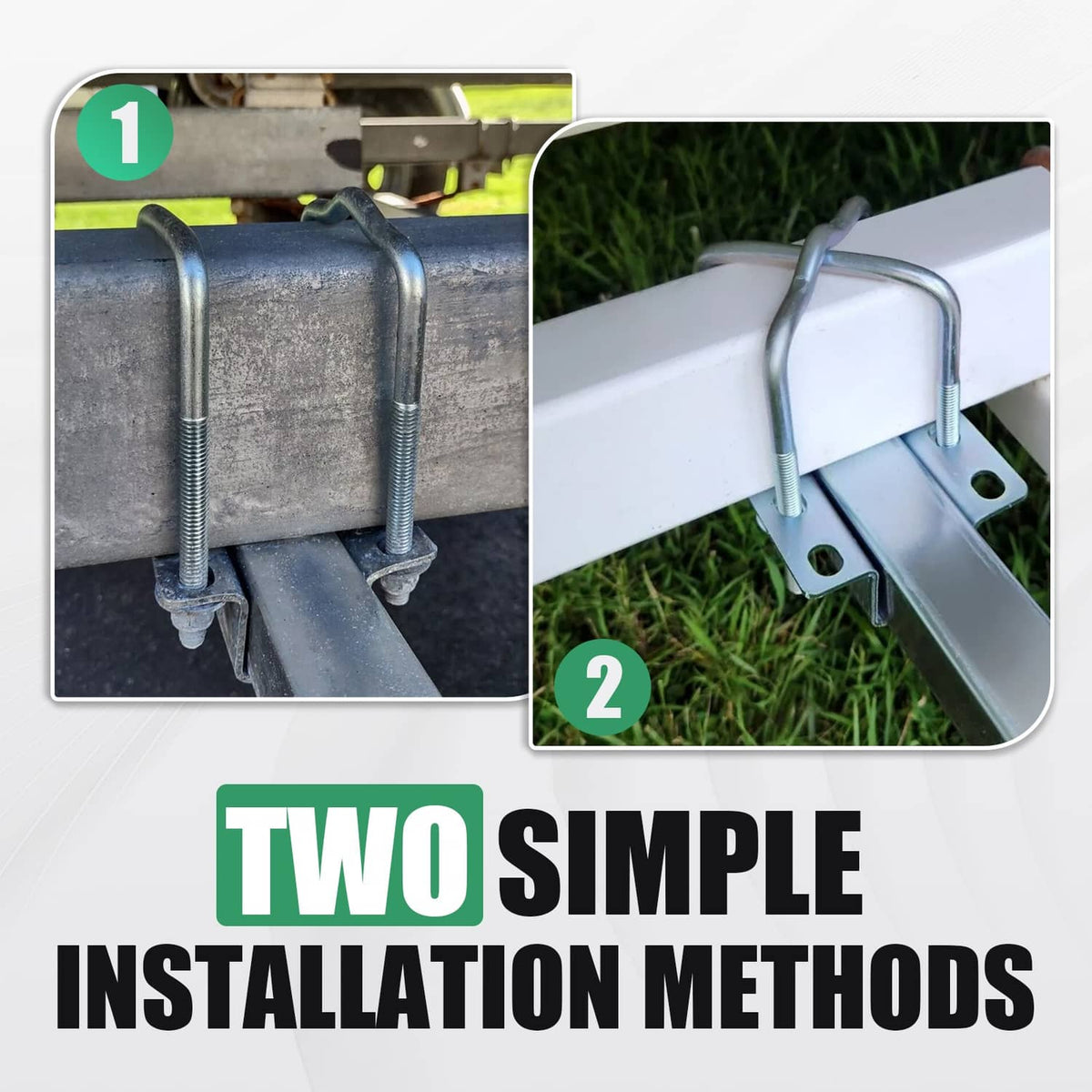 Solidspare 2 Side Boat Trailer Bunk Board Guide-On 75 degree 24" Carpeted Guides w/Hardware