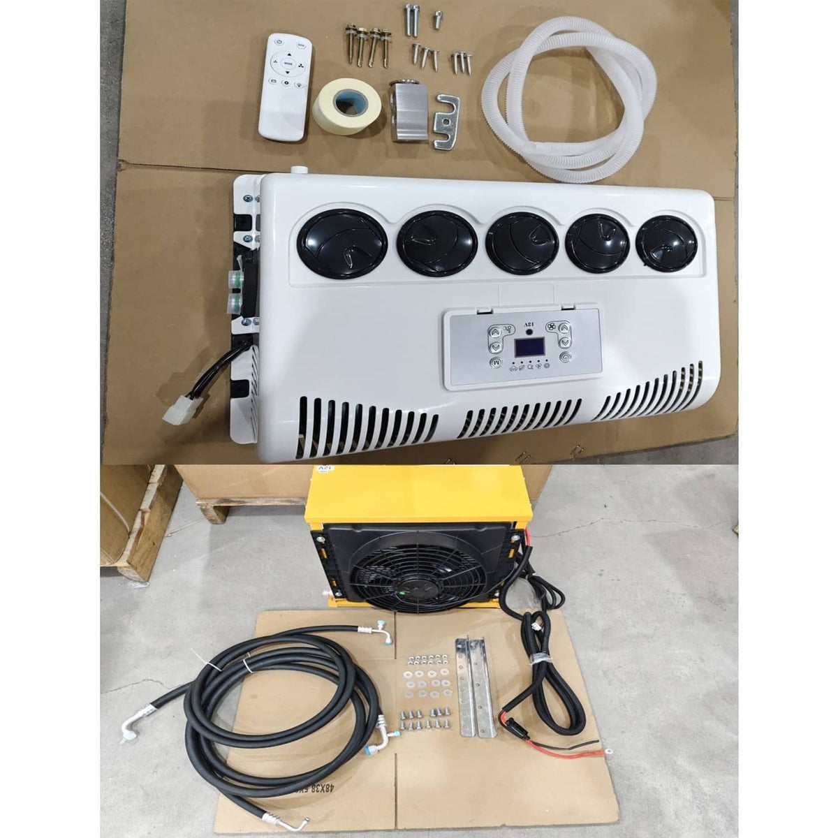 Solidspare 12V 11000 BTU Truck Air Conditioner Split AC For Semi Trucks Bus RV Caravan US