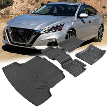 Solidspare TPE Floor Mats Liners & Trunk Cargo Liner 4Pcs/Set For Nissan Altima 2019-2025