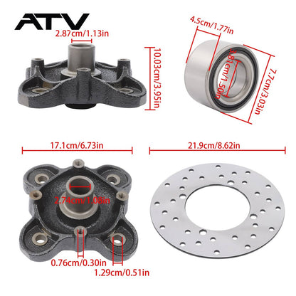 Solidspare For Polaris SxS Ranger 570 900 1000 Rear Wheel Hub Bearing Studs Brake Rotor Kit