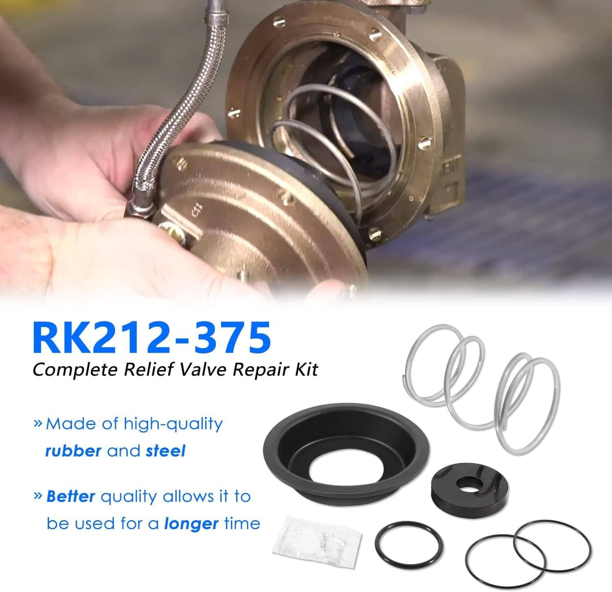 Solidspare RK212-375R Relief Valve Rubber Kit for 2-1/2"-6" Model 375/375A/375AST/475/475V