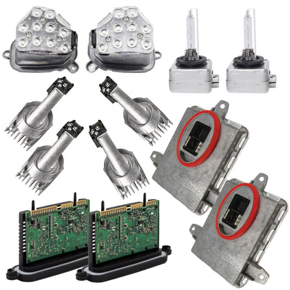 Solidspare For 11-13 BMW 5-Series 528i/535i Xenon Ballast Bulb LED Module Diode RH+LH Kit