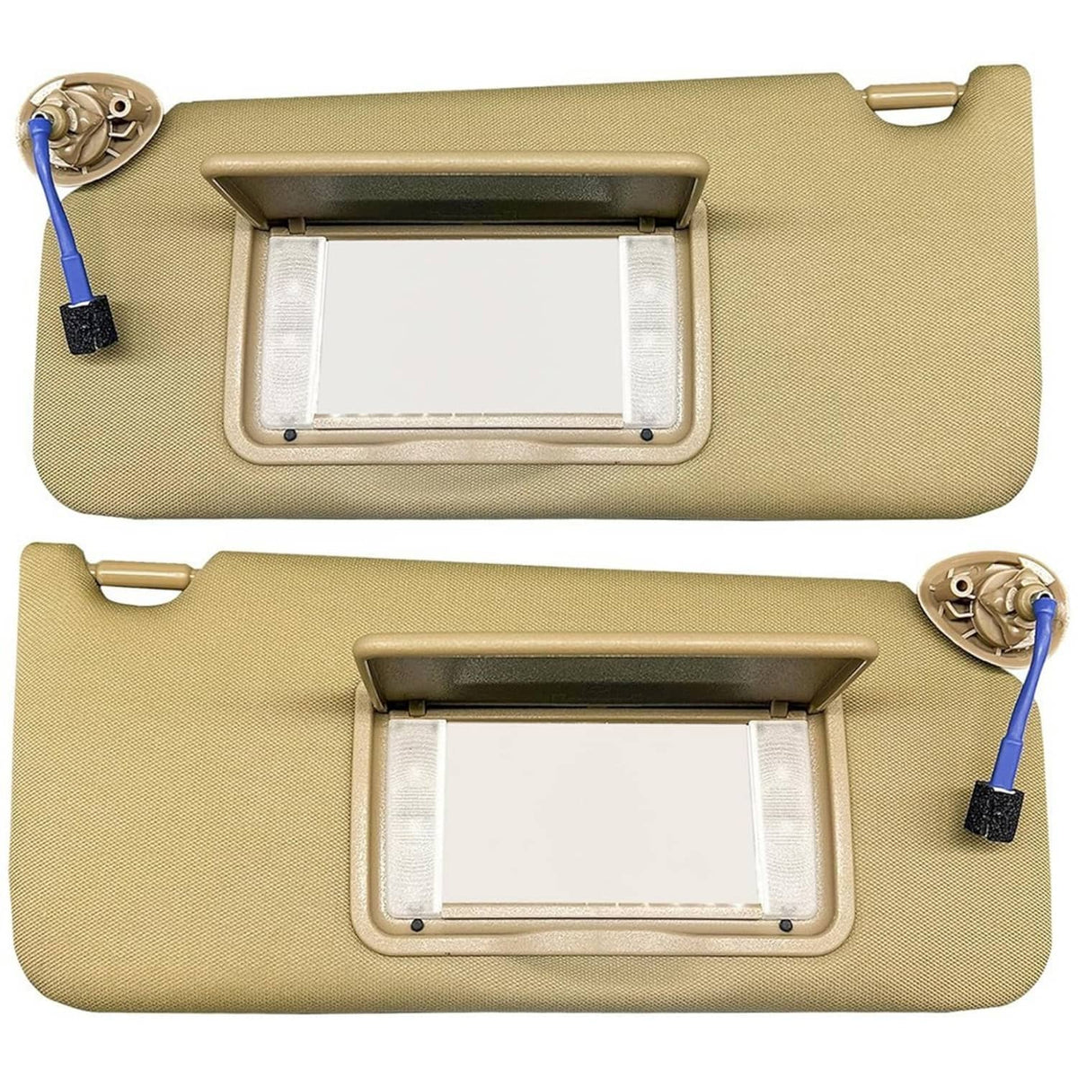 Solidspare Left & Right Side Beige Sun Visor For Honda Accord 2008 - 2017 w/Light & Mirror