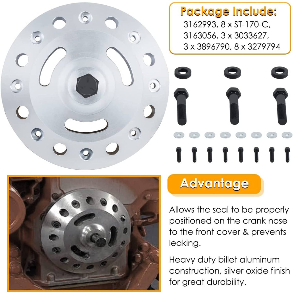 Solid Spare For Cummins ISX/QSX Front & Rear Crankshaft Seal Remover & Installer Tool Kit