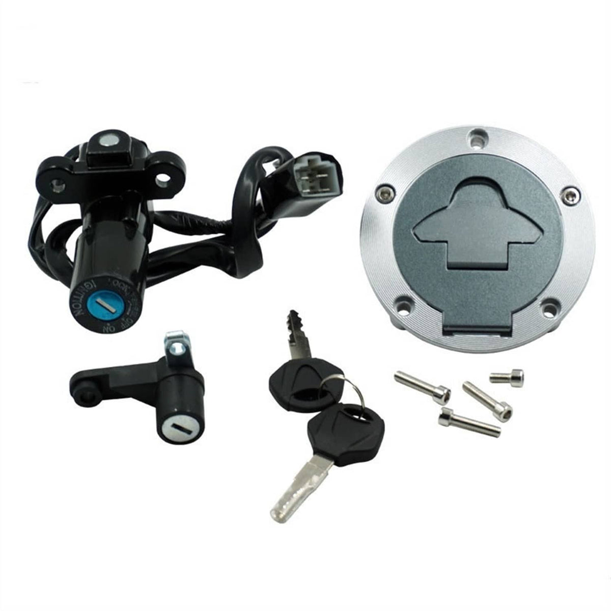 Solidspare Ignition Switch Fuel Gas Cap Seat Lock Key For Yamaha YZF-R25/R3 YZF RH07 RH12
