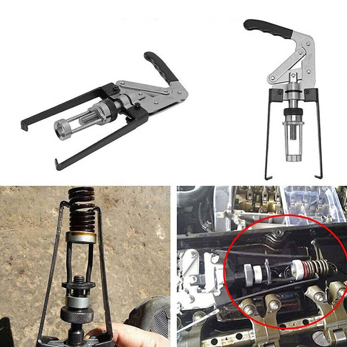 Solidspare Car X-Long Overhead Valve Spring Remover Compressor Stem Engine Seal Keeper Tool