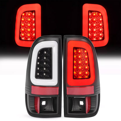 Solid Spare Black LED Tube Tail Lights Lamps For Ford F250 F350 F450 SD SuperDuty 2008-2016