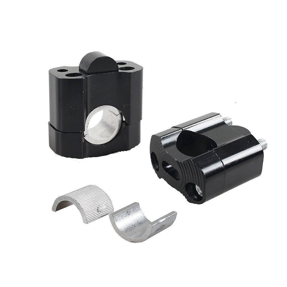 Solidspare Black HandleBar Fat Bar Mount Clamps Risers Adaptor 7/8" to 1 1/8" Dirt Pit Bike