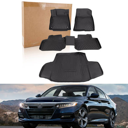 Solidspare Floor Mats Cargo Liner For 2018-2022 Honda Accord Sedan Waterproof Liners TPE