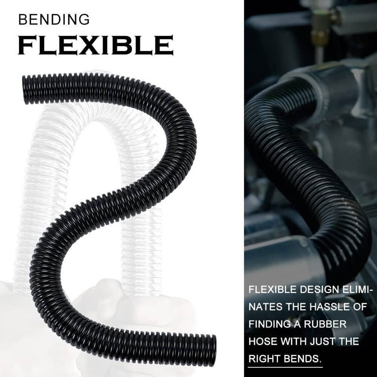 Solidspare Universal 36'' Stainless Steel Radiator Flexible Coolant Water Hose Kit w/4 Caps