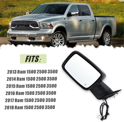 Solidspare Pair For 2013-2019 Ram 1500 Side Mirror Chrome Power Fold Heated Temper Sensor