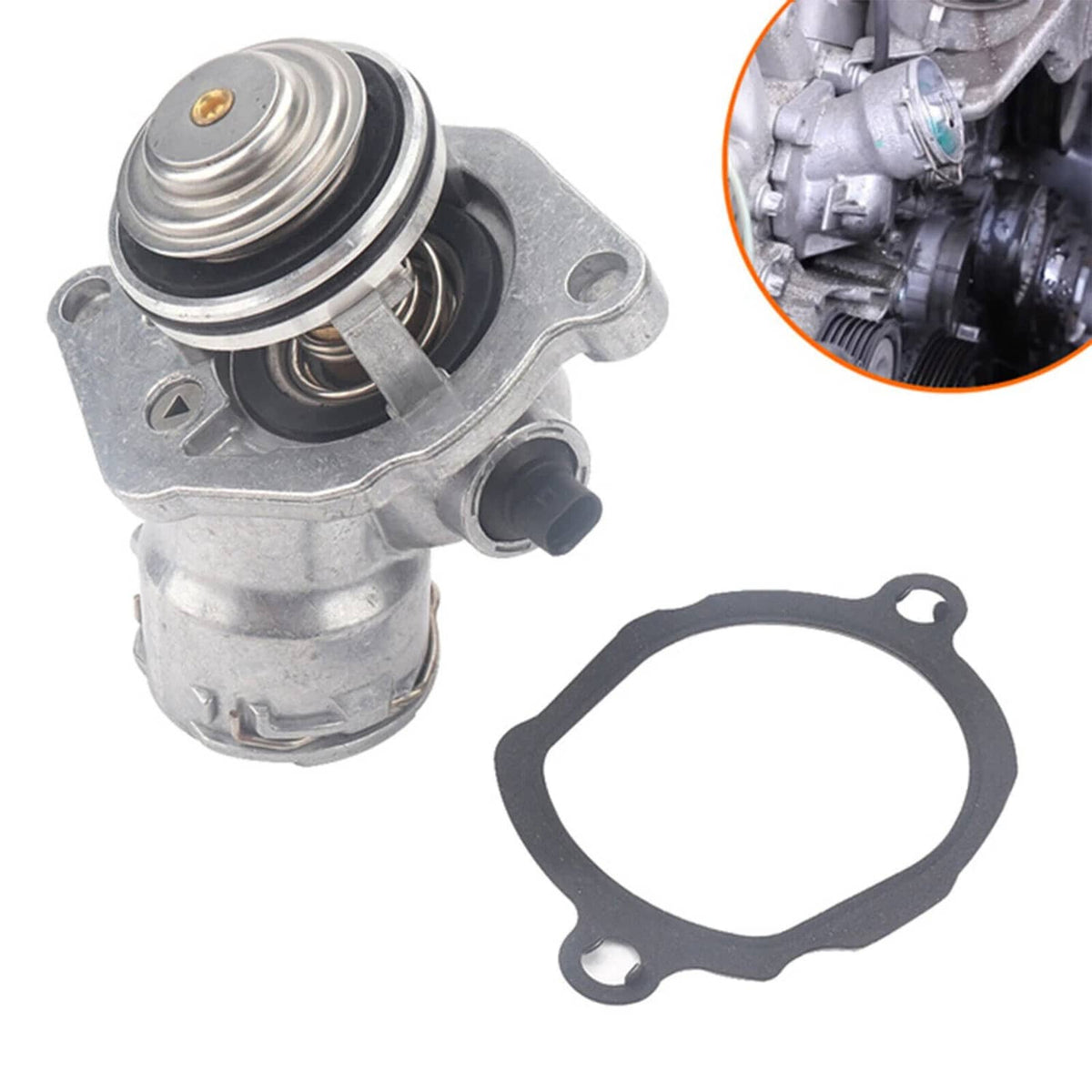 Solidspare Engine Coolant Thermostat Assembly with Sensor For Mercedes C300 C350 E350 ML350