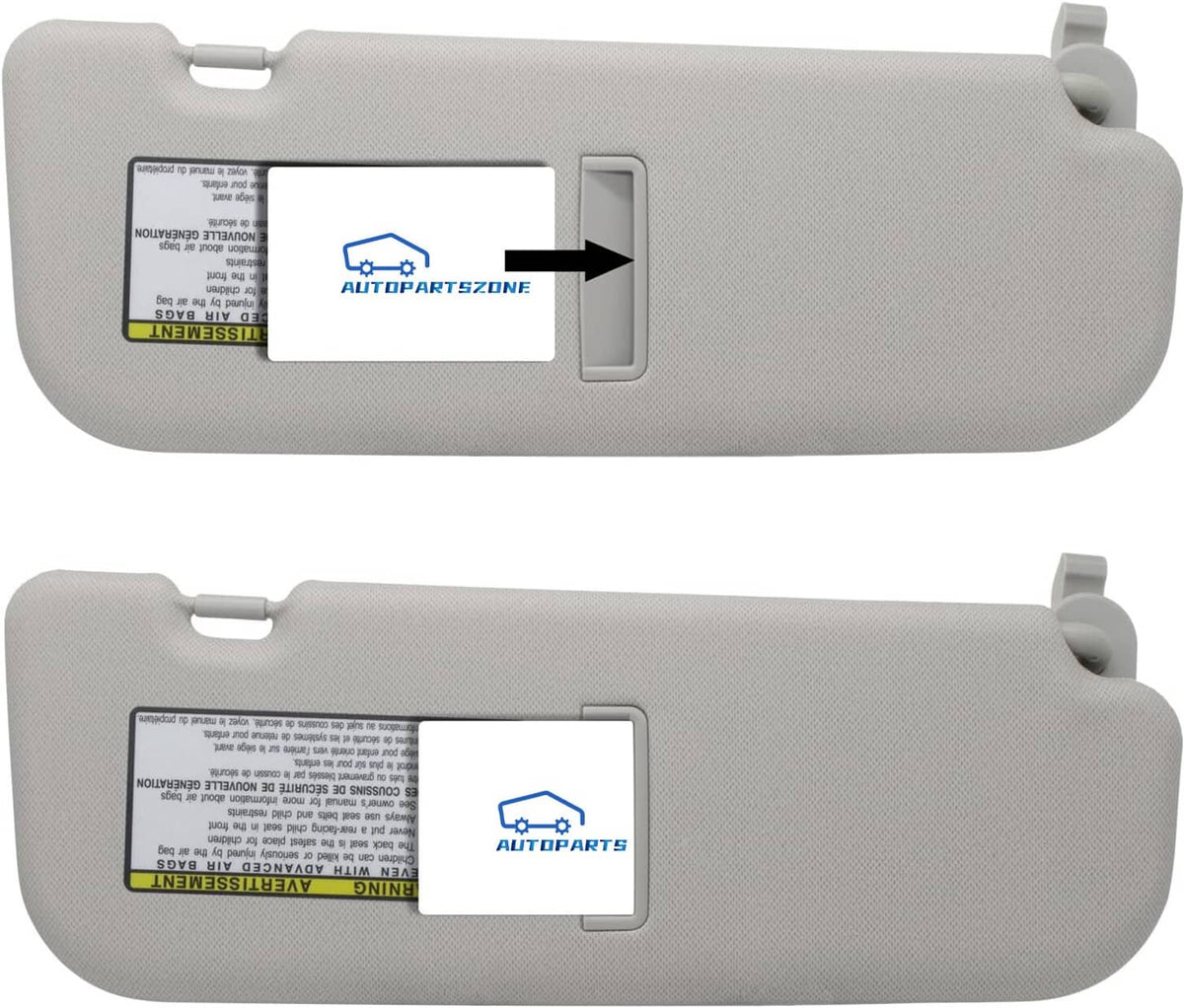 Solidspare Grey Sun Visor Makeup Mirror Left-Driver Side For 2011-2016 Hyundai Elantra MD