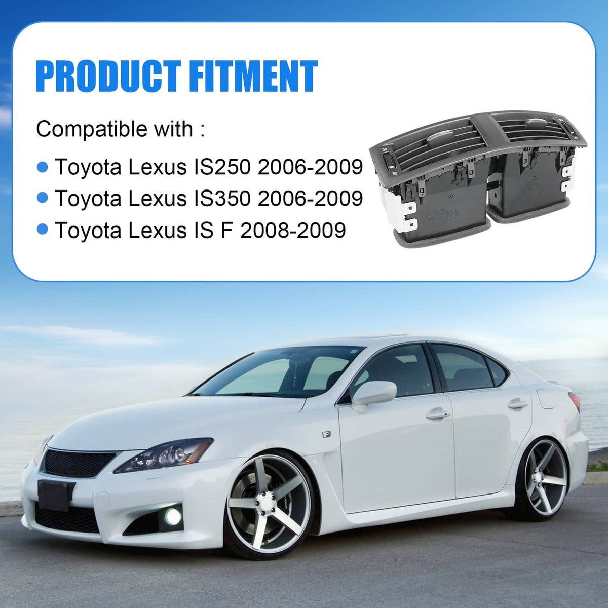 Solidspare For 2006-2009 Lexus IS250 IS350 Instrument Panel AC Heater Air Vent 55670-53010