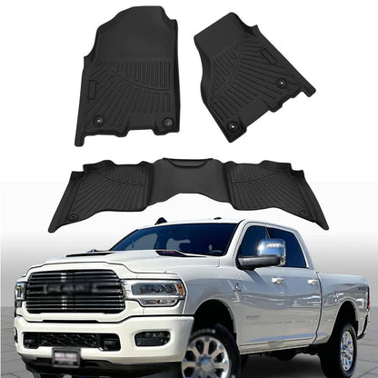 Solidspare 3Pcs Floor Mats for Dodge Ram 2500 / 3500 Crew Cab 2019 2020 2021 2022 2023 2024