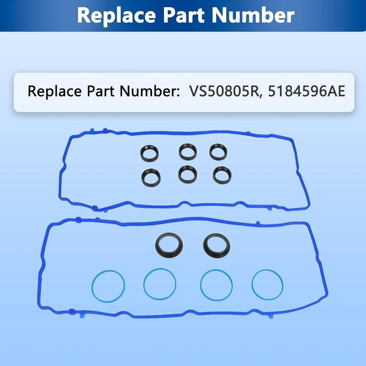 Solidspare Valve Cover Gasket Kit VS50805R For Chrysler Dodge Jeep Ram 11-16 3.6L DOHC 24V