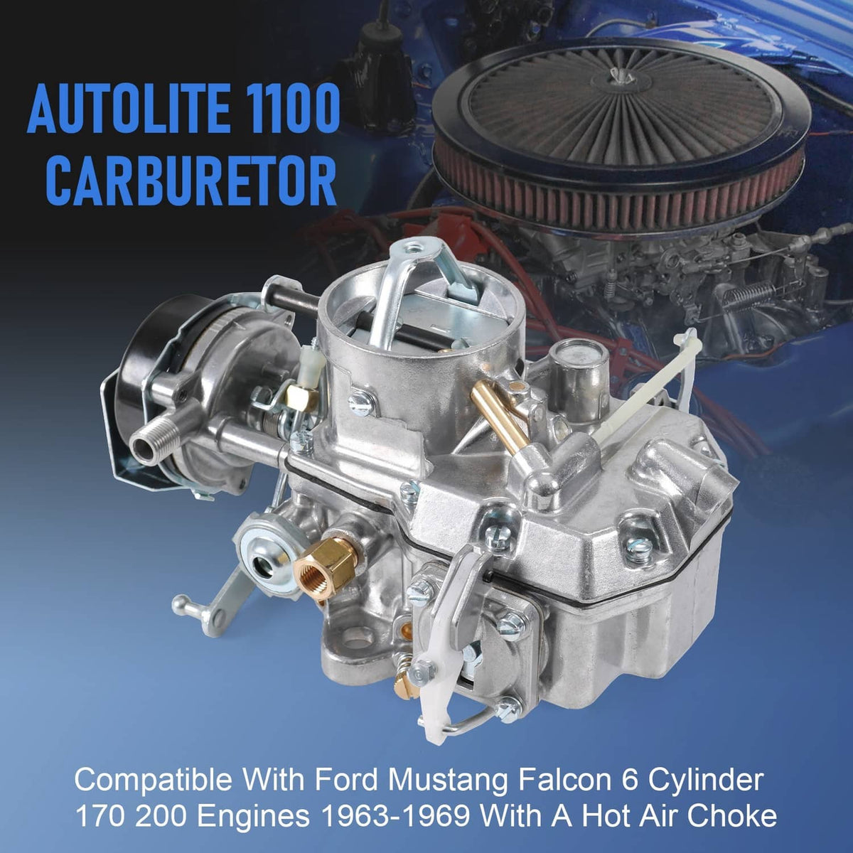 Solidspare Automatic 1100 Carburetor For 63-69 Mustang Falcon 6 Cylinder 170 & 200 Ci Eng