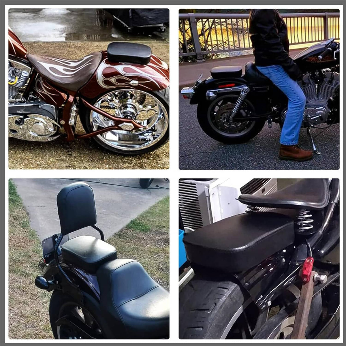 Solidspare For Harley Honda Motorcycle 6 Suction Cup Rear Fender Passenger Pillion Pad Seat